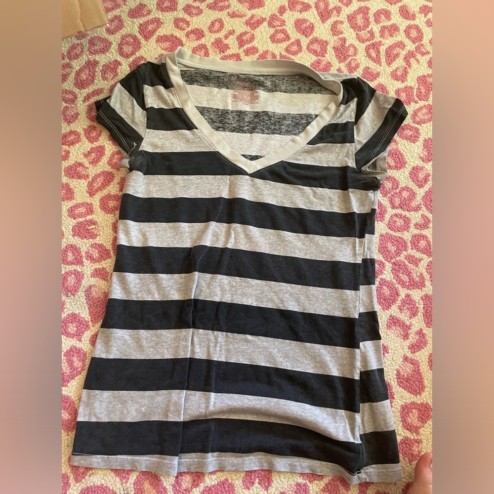 Striped v neck shirt